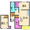ボンジュールⅡ 2LDKの間取り