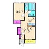 シエル　ブルーム 1LDKの間取り