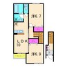 シエル　ブルーム 2LDKの間取り