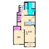 ベルクレール 1LDKの間取り