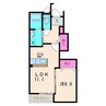 高尾崎NEW TOWN La・Terre B 1LDKの間取り
