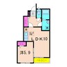 高尾崎NEW TOWN La・Terre E 1LDKの間取り