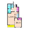 高尾崎NEW TOWN La・Terre E 1LDKの間取り