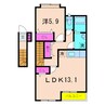高尾崎NEW TOWN La・Terre E 1LDKの間取り