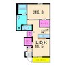 エクセルシオール 1LDKの間取り