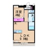 高尾崎NEW TOWN La・Teere Ｊ 1LDKの間取り