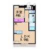 高尾崎NEW TOWN La・Teere Ｊ 1LDKの間取り