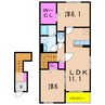 MKハイツB 2LDKの間取り