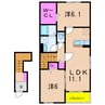 MKハイツB 2LDKの間取り