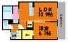 ヴィエント 1LDKの間取り