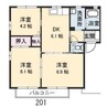 サリーレ太陽Ⅱ　Ａ棟 3DKの間取り