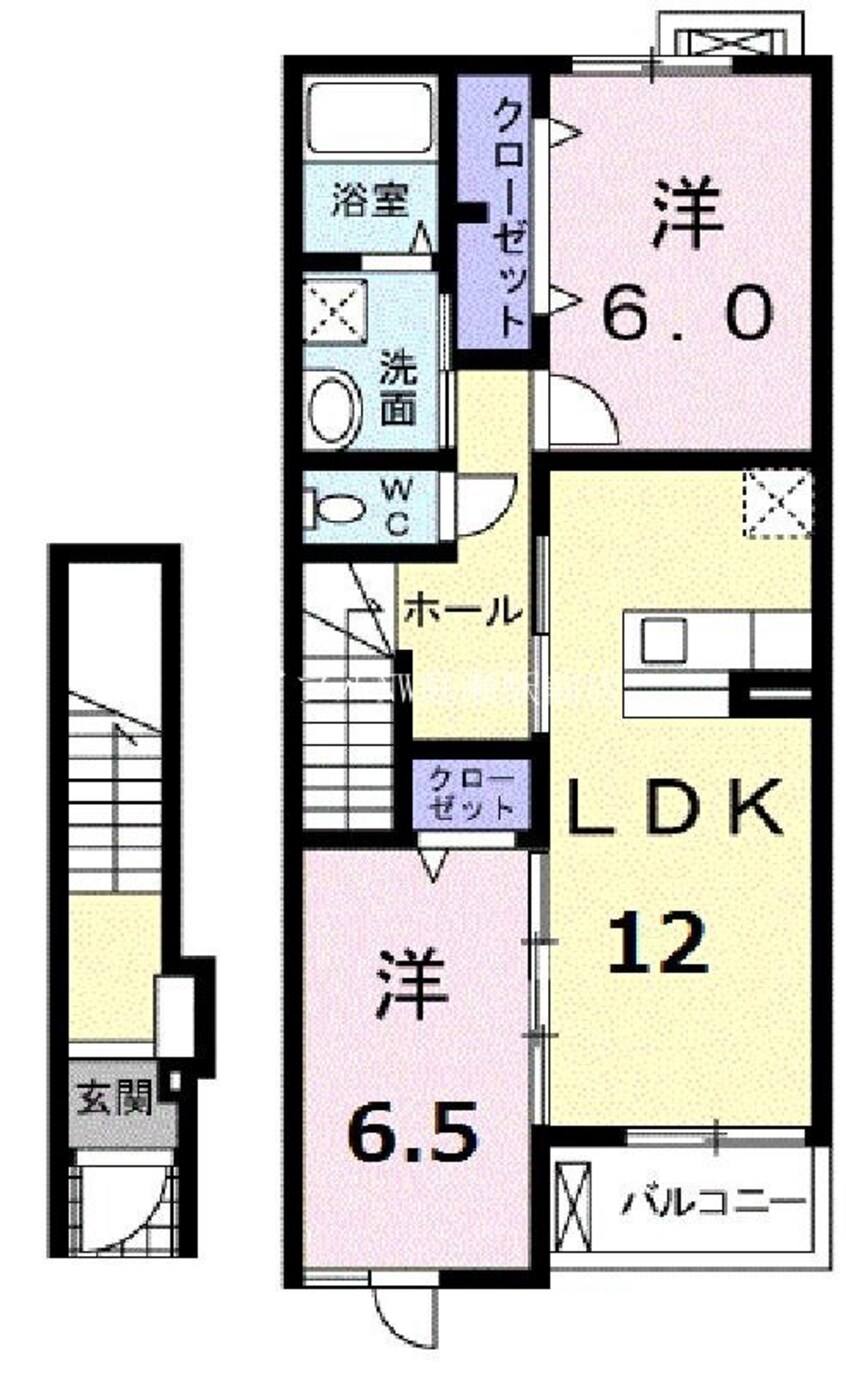 間取図 レインボーキャッスル山際ⅡＢ