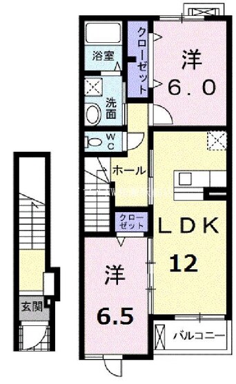 間取図 レインボーキャッスル山際ⅡＢ