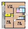 ラ・ルーチェ芳泉 2LDKの間取り