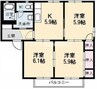グランシード　Ｃ棟 3Kの間取り