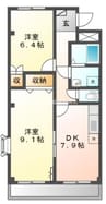 プロニティ　マイス 2DKの間取り