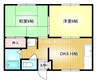 ホワイトコーポⅢ 2DKの間取り