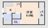 コーポK.Y２ 1Kの間取り