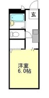 サンライフひろみね　C棟 1Kの間取り
