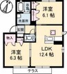 メゾンＭ　Ｂ棟 2LDKの間取り