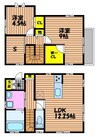 東花尻戸建西棟 2LDK+Sの間取り