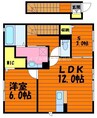 ソレイユ　シャトー 1LDK+Sの間取り