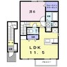 ニルヴァーナ　ウーノ 1LDKの間取り