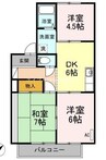 プチパール102 3DKの間取り