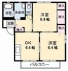ディアス水畑　A棟 2DKの間取り