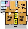 サンビレッジ早島A 2LDKの間取り