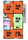 コーポみやび 3DK+Sの間取り