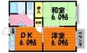 シャトルタカノ 2DKの間取り