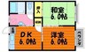 シャトルタカノ 2DKの間取り