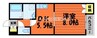 フォーバスⅡ 1DKの間取り
