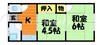 コーポ８５南棟 2Kの間取り