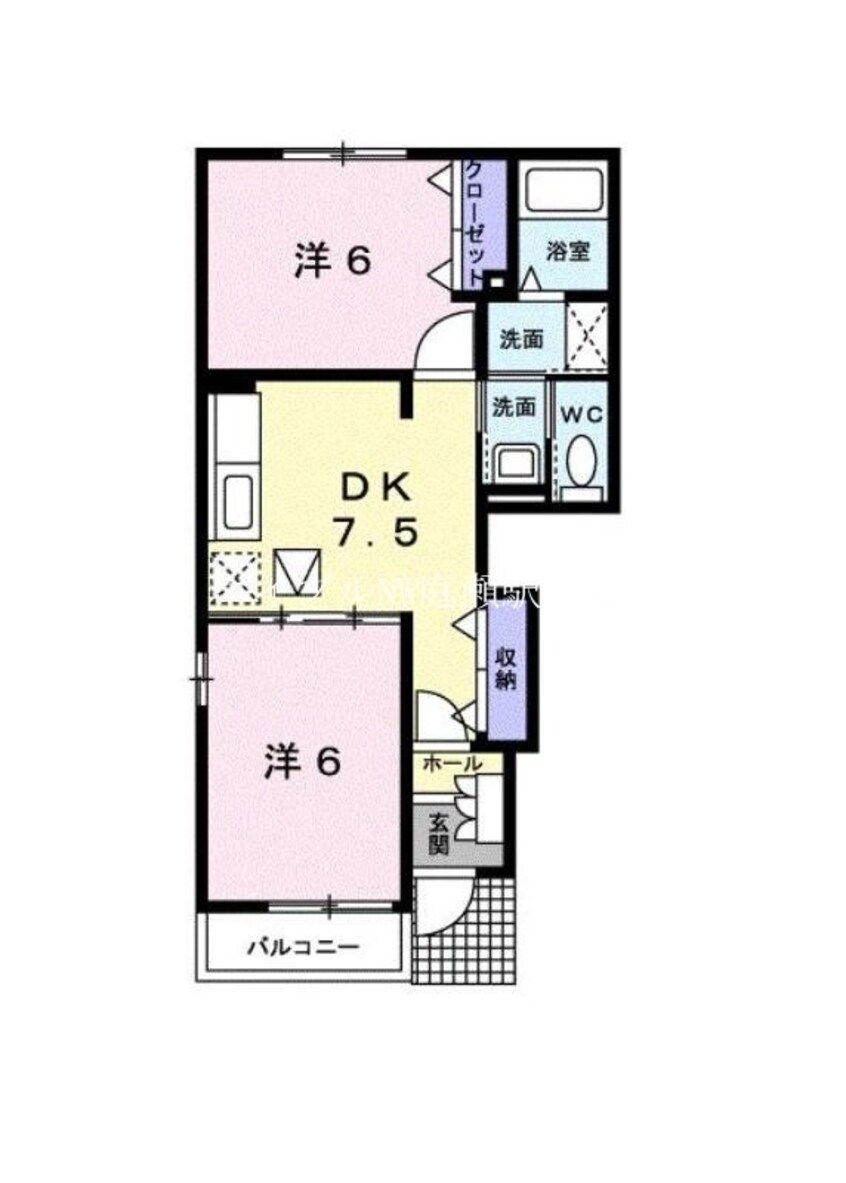 間取図 レインボーキャッスル山際ⅡＡ