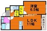 アルファ・陵南 1LDKの間取り