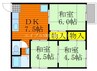 コーポカトルメゾン 3DKの間取り