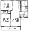 パインツリーＤ 2LDKの間取り