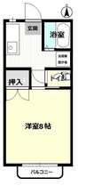 総社Sフラッツ　D棟 1Kの間取り