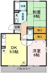 カトルセゾン 2DKの間取り