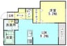 フォレスト庭瀬 1LDKの間取り