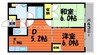アーバンビュー倉敷カレッジコート 2DKの間取り