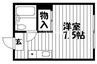山下コーポ 1Kの間取り