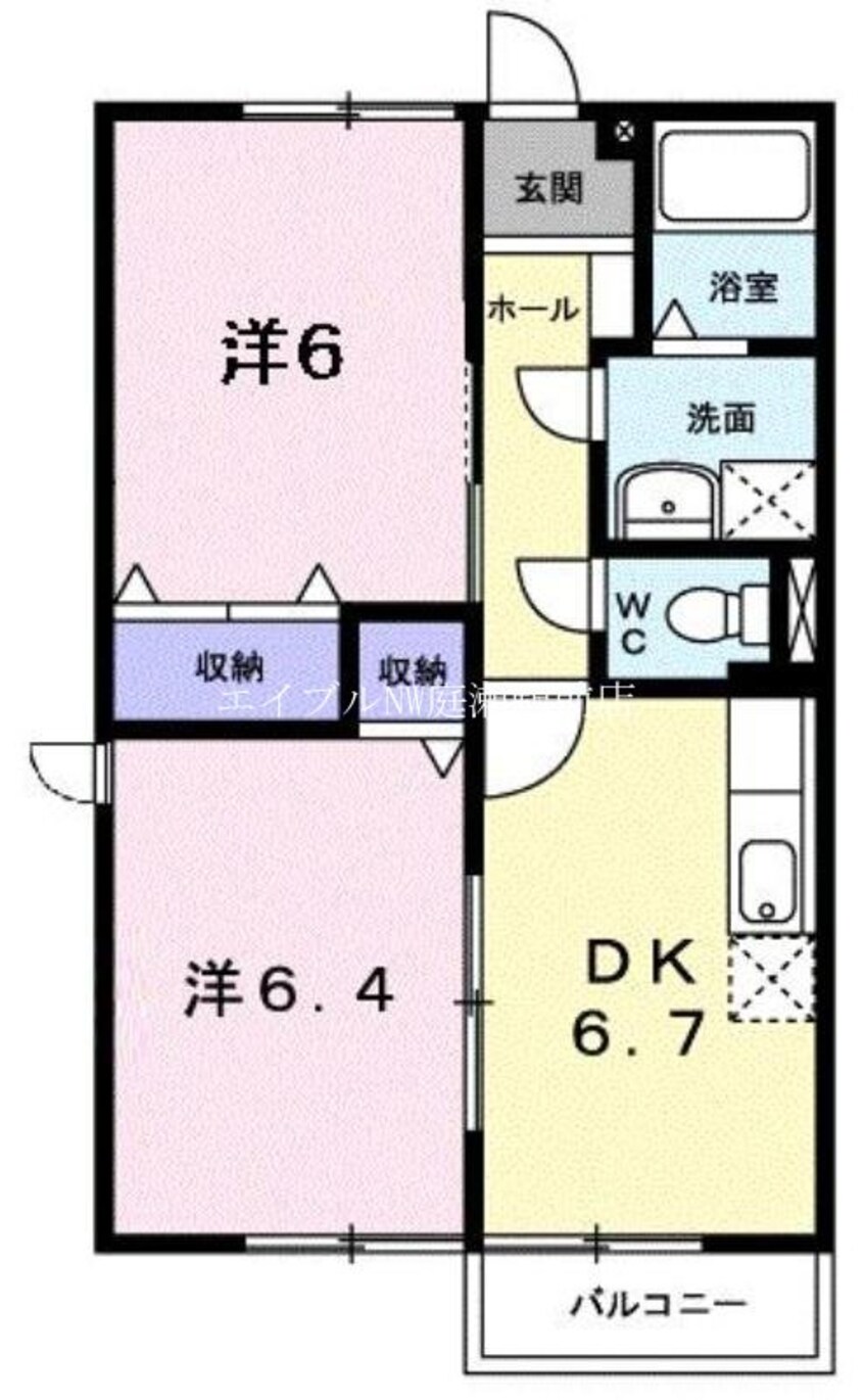 間取図 シャトーレインボーＢ