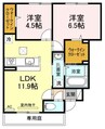 フローラル平野 2LDKの間取り
