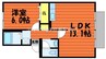 プレジール三宅　Ｂ棟 1LDKの間取り