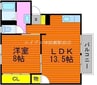 シャトル春水　Ａ棟 1LDKの間取り