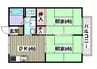 プレジール山河 2DKの間取り