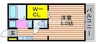 ミストラル庭瀬 1Kの間取り
